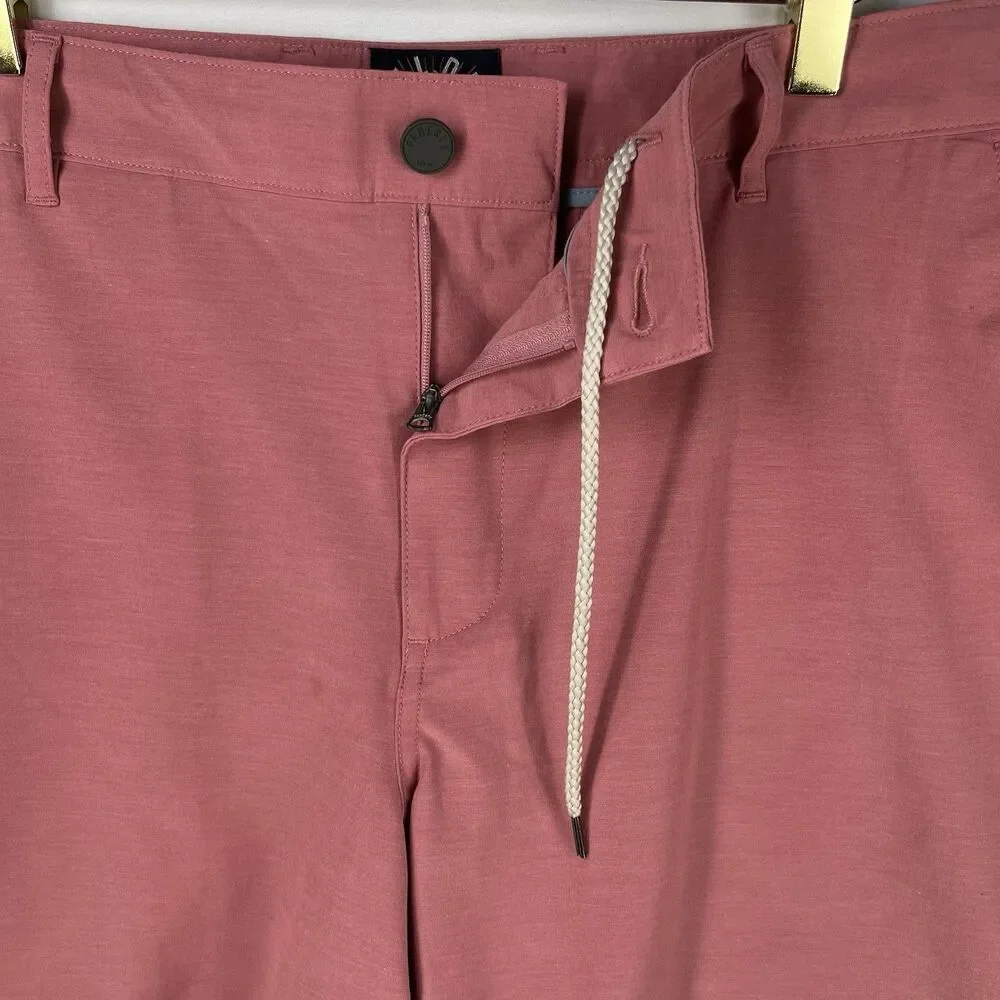 Faherty All Day Shorts Men's 34 Drawstring Chino 7 Inseam Stretch Dark Pink